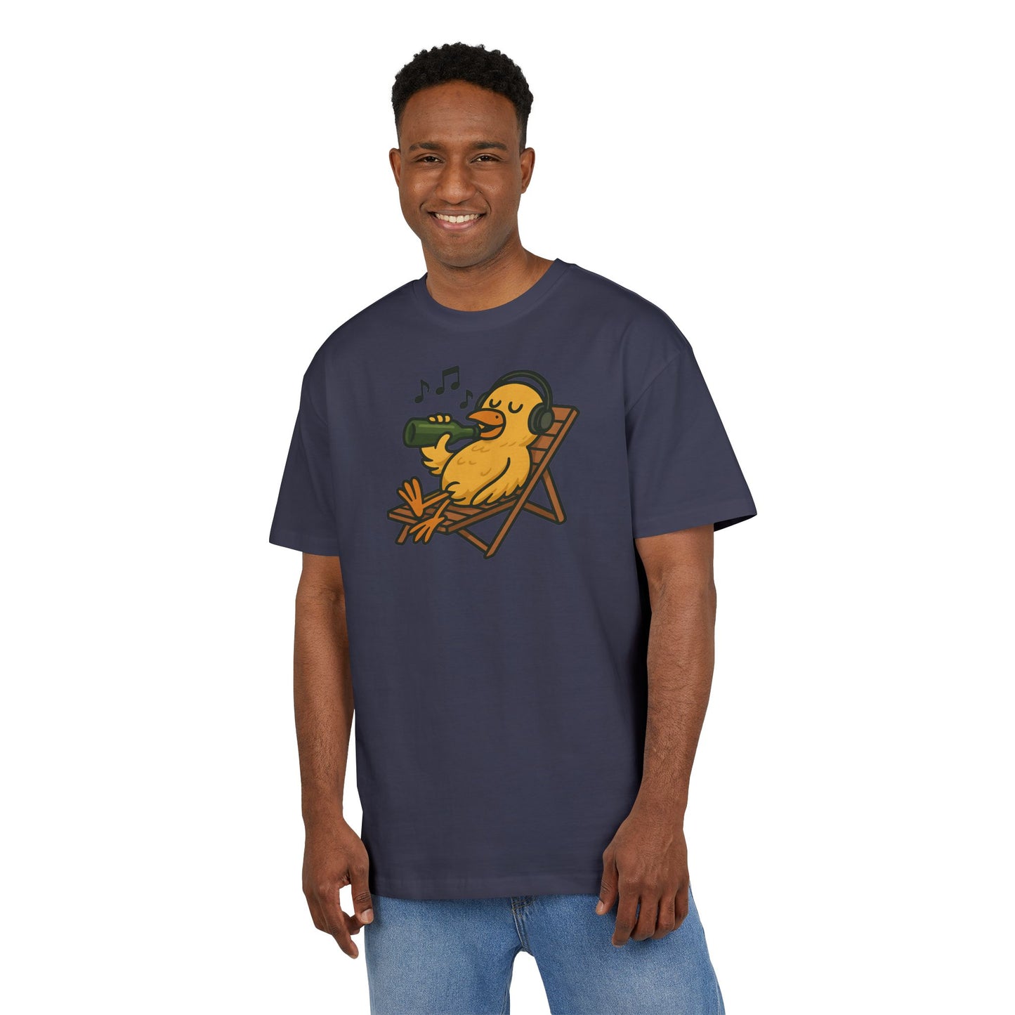 Chillente T-Shirt (Brustprint) – Lustiges Bier & Musik Motiv im Sommer-Look | Unisex Funshirt für Festival, Strand & Feierlaune