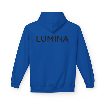 LUMINA Hoodie Unisex (Rückenprint) – Nachhaltiger Midweight Fleece Kapuzenpullover mit Kängurutasche, Fair & OEKO-TEX zertifiziert