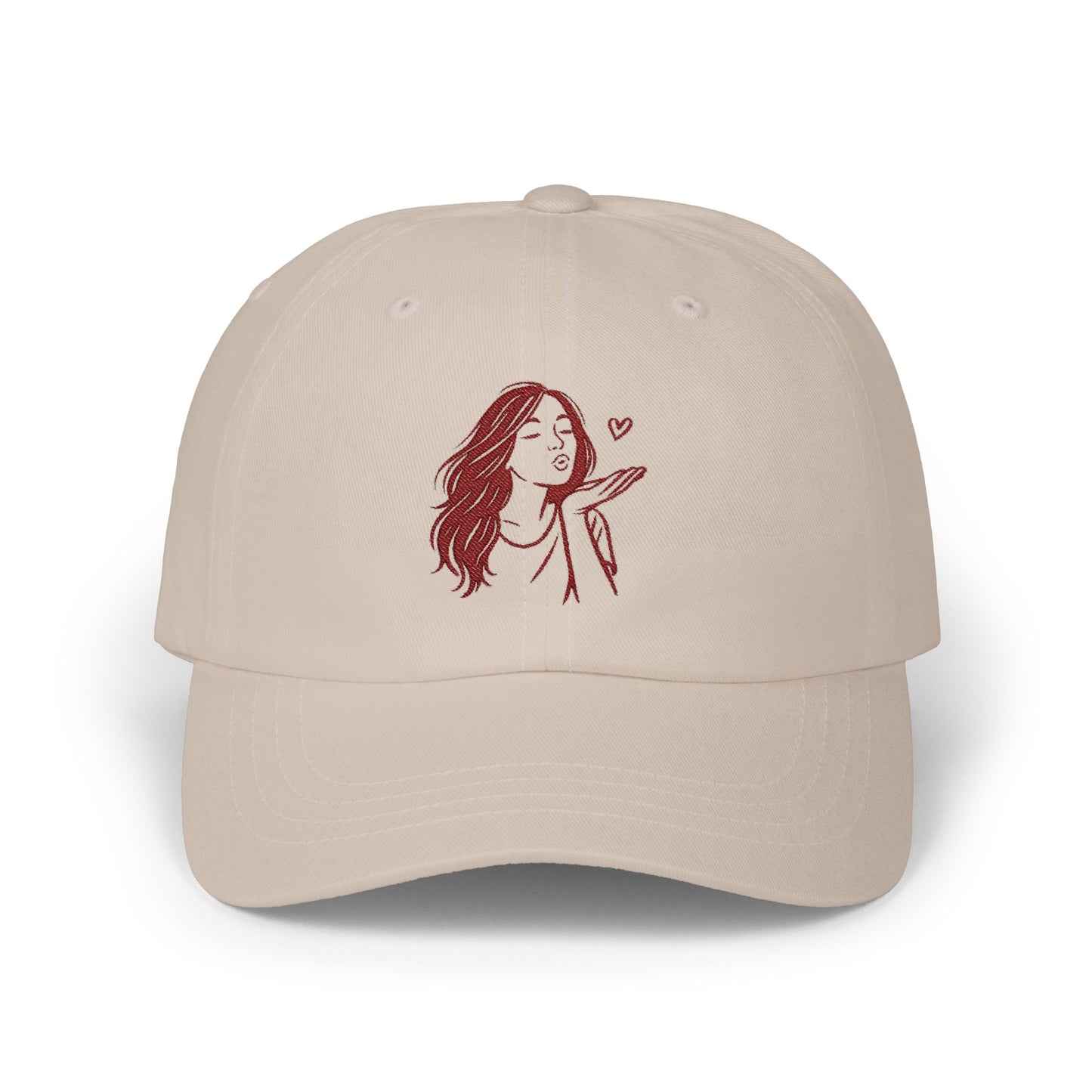 Kusshand Cap – Stylische Unisex Basecap mit romantischem Kuss-Motiv & Herz