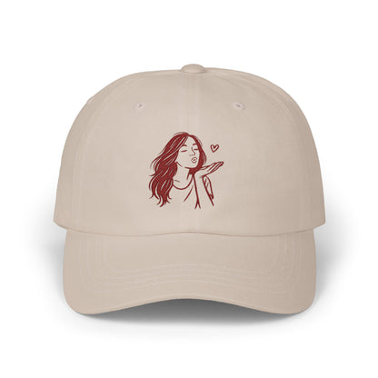 Kusshand Cap – Stylische Unisex Basecap mit romantischem Kuss-Motiv & Herz