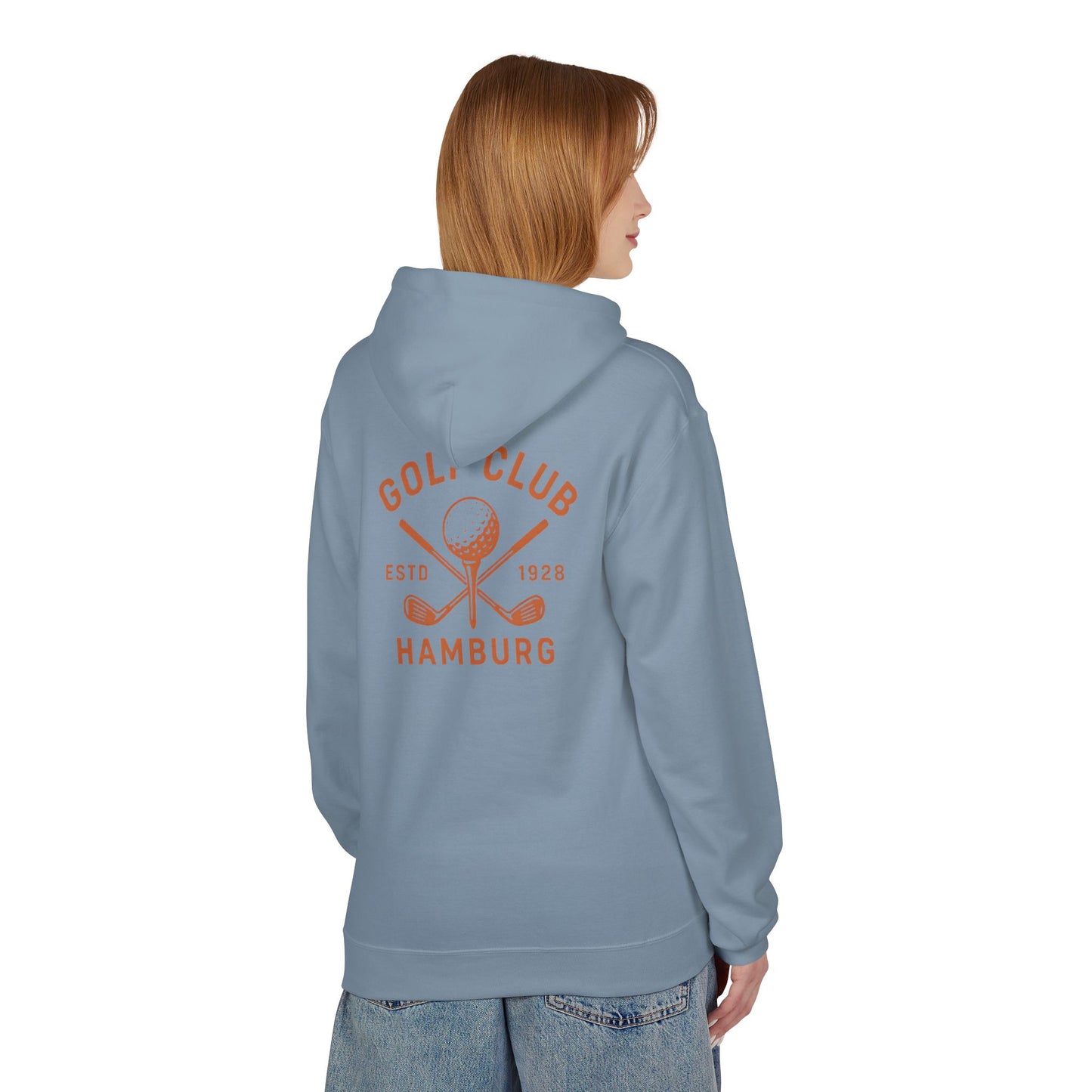 Vintage Golf Club Hamburg Hoodie (Rückenprint) – Retro Kapuzenpullover Estd. 1928 für Herren & Damen