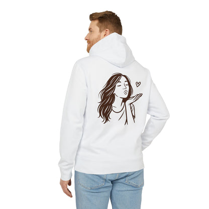 Kusshand Hoodie Unisex (Rückenprint) – Romantischer Love Hoodie mit Herz Motiv, Stylisches Geschenk für Valentinstag & Paare