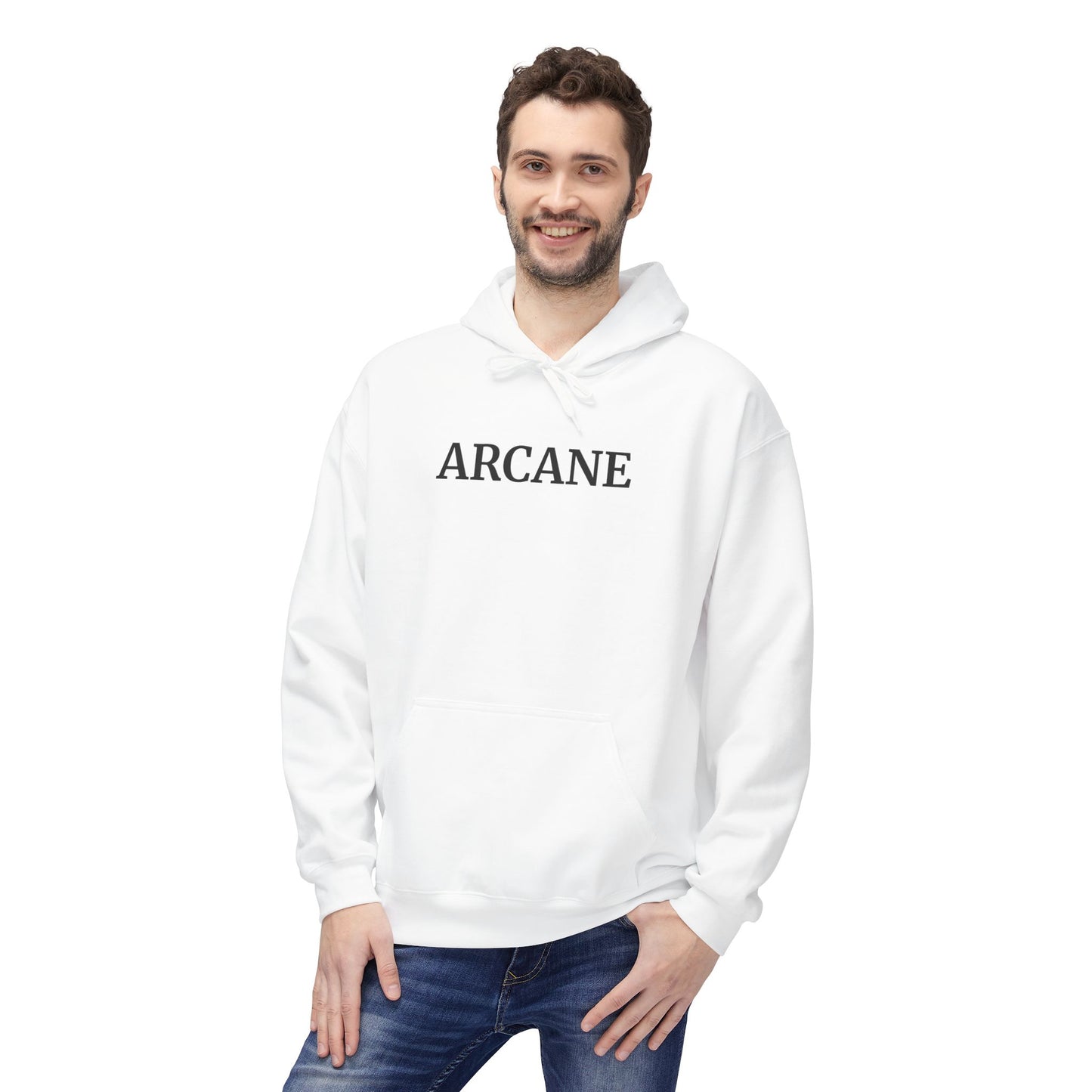 ARCANE Hoodie (Brustprint) – Unisex Midweight Fleece | Nachhaltige Streetwear mit Komfort & Stil
