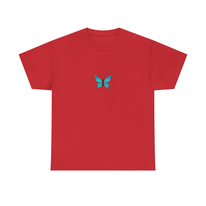Blauer Schmetterling T-Shirt Unisex (Brustprint) – Farbintensives Butterfly Design | Natur-inspiriertes Shirt aus Baumwolle