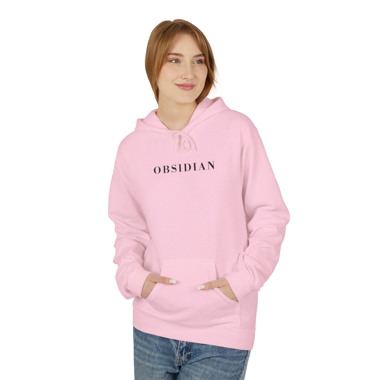 OBSIDIAN Hoodie (Brustprint) – Unisex Midweight Fleece | Nachhaltige Streetwear mit Komfort & Stil
