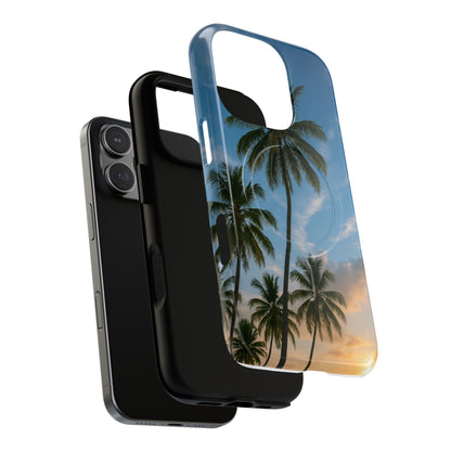 Tropische Sonnenuntergang Handyhülle mit Palmen – Sommer Vibes Case für iPhone & Android | Tropisches Strandmotiv