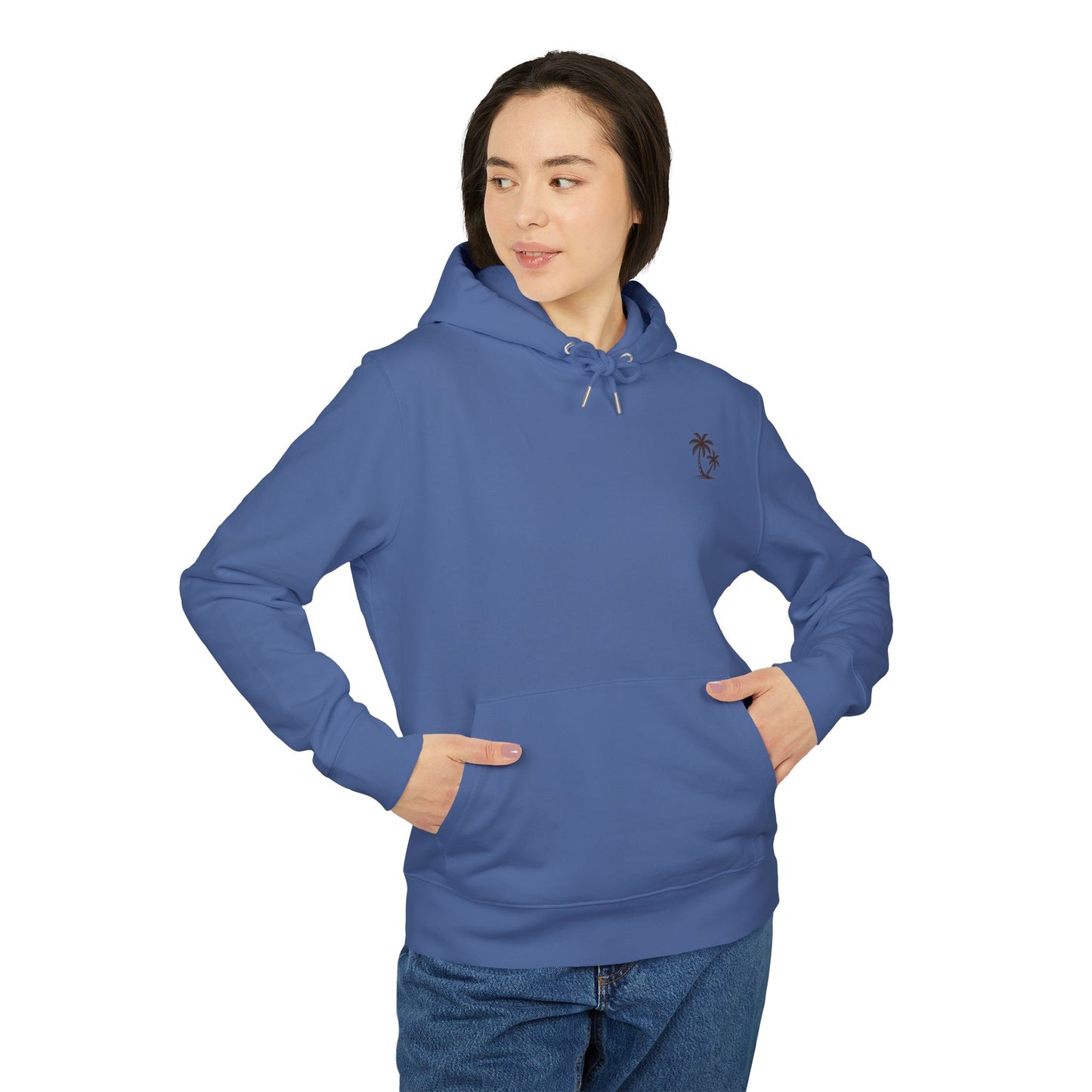Palmen Hoodie Unisex (Rückenprint) – Tropischer Kapuzenpullover im Strand-Design | Sommerlicher Boho Look aus Baumwolle