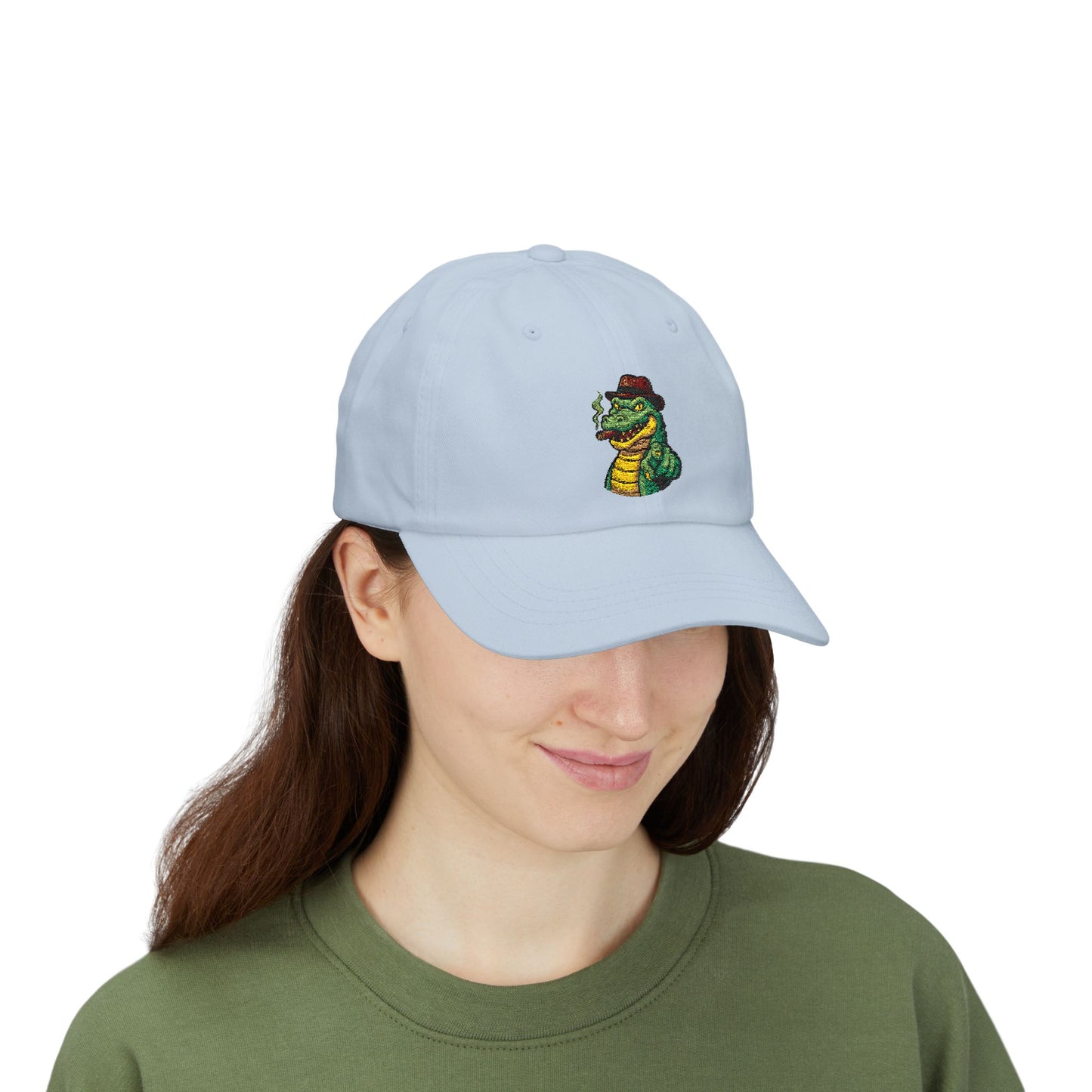 Gangster Alligator Cap – Coole Unisex Baseballcap mit Krokodil, Zigarre & Comic Design
