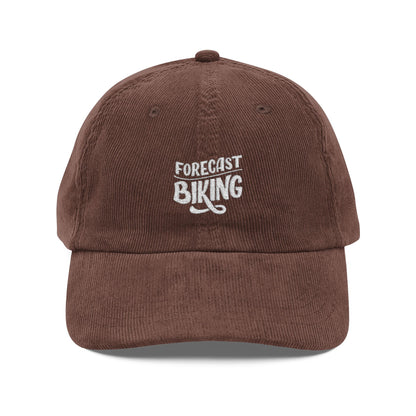 Forecast Biking Cord Cap – Retro Cord Basecap mit Stickerei - Good Vibes, Gift for Friends, Relaxed Fashion