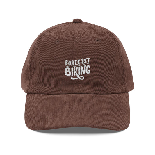 Forecast Biking Cord Cap – Retro Cord Basecap mit Stickerei - Good Vibes, Gift for Friends, Relaxed Fashion