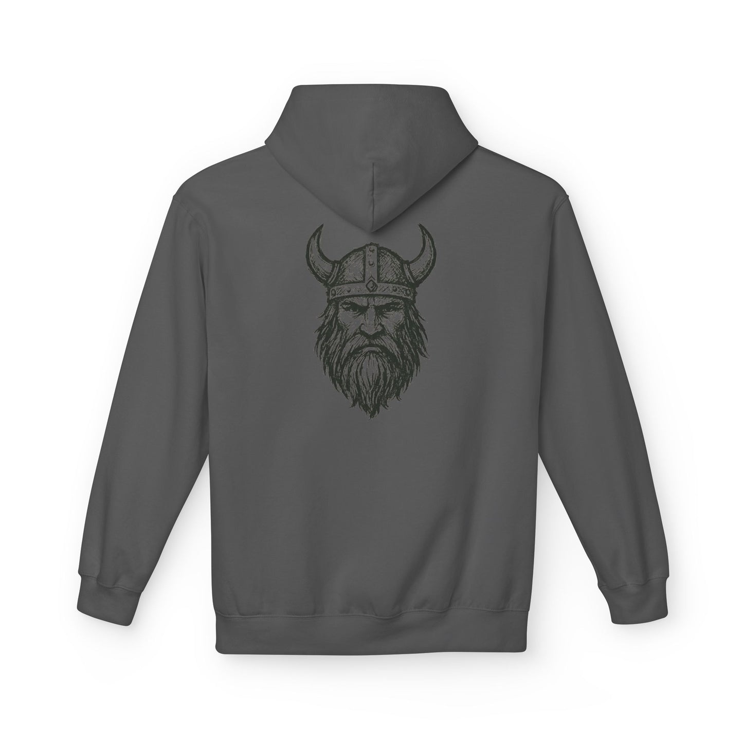 Wikinger Hoodie Unisex – Nordic Warrior Kapuzenpullover mit Bart & Helm Design | Viking Streetwear