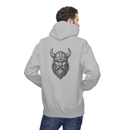 Wikinger Hoodie Unisex – Nordic Warrior Kapuzenpullover mit Bart & Helm Design | Viking Streetwear