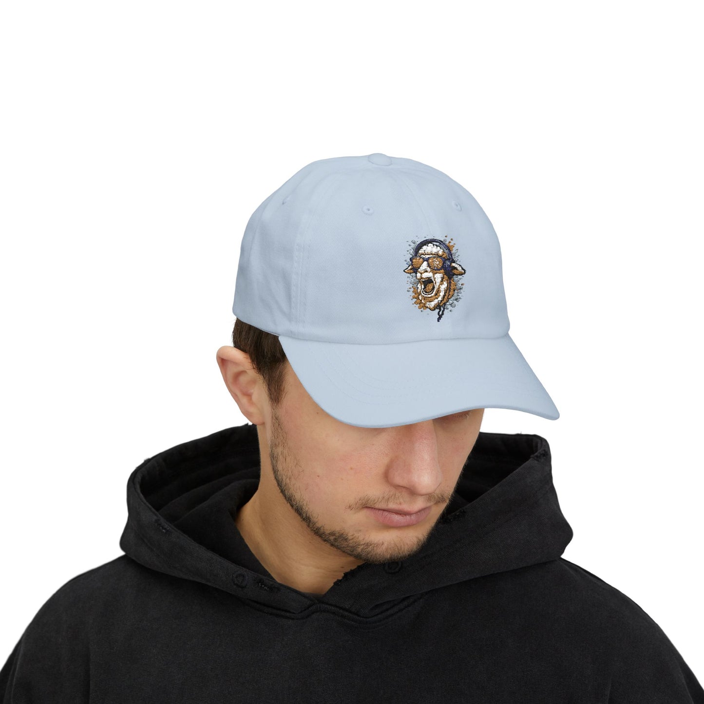 Lustige Schaf Cap – Unisex Basecap mit Kopfhörer-Schaf & Sonnenbrille – Coole Musik Snapback für Tierfreunde & Festival-Fans