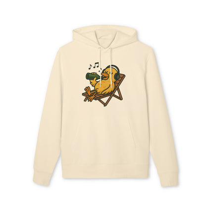 Chillente Hoodie (Brustprint) – Lustiger Unisex Kapuzenpullover mit Ente, Bier & Musik-Motiv | Perfekt für Freizeit, Festivals & Sommer