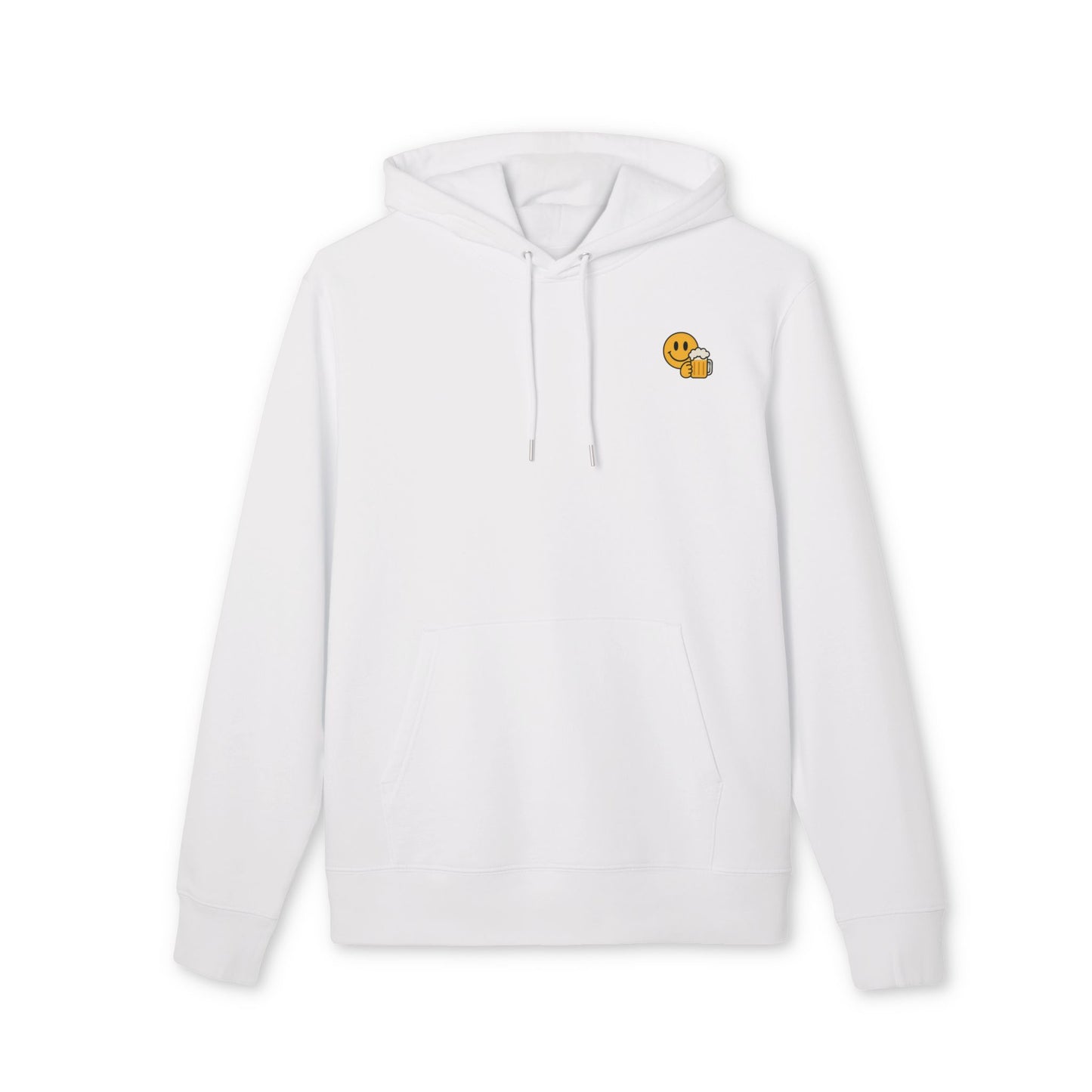 Bier Smiley Hoodie (Brustprint) – Witziger Kapuzenpullover für Männer & Frauen | Party Outfit