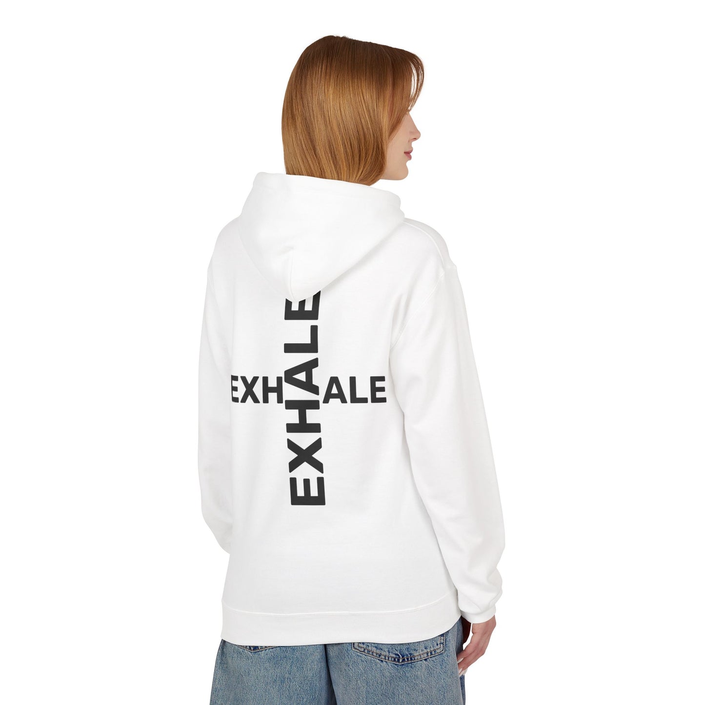 EXHALE Hoodie – Unisex Fleece Kapuzenpullover | Nachhaltige Streetwear mit Achtsamkeits-Statement