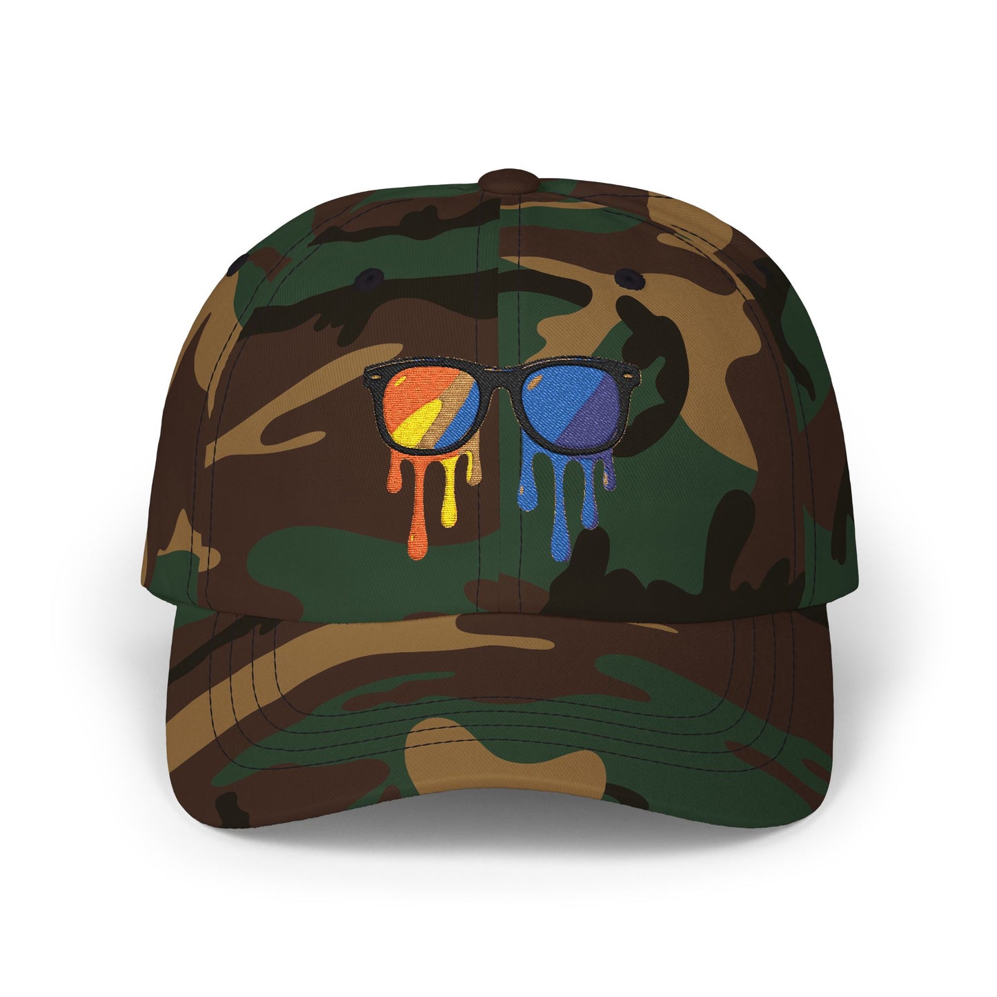 Melting Shades Cap – Stylische Unisex Basecap mit bunter, schmelzender Sonnenbrille | Sommer Accessoire für Festival, Freizeit & Streetwear