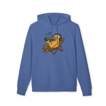 Chillente Hoodie (Brustprint) – Lustiger Unisex Kapuzenpullover mit Ente, Bier & Musik-Motiv | Perfekt für Freizeit, Festivals & Sommer