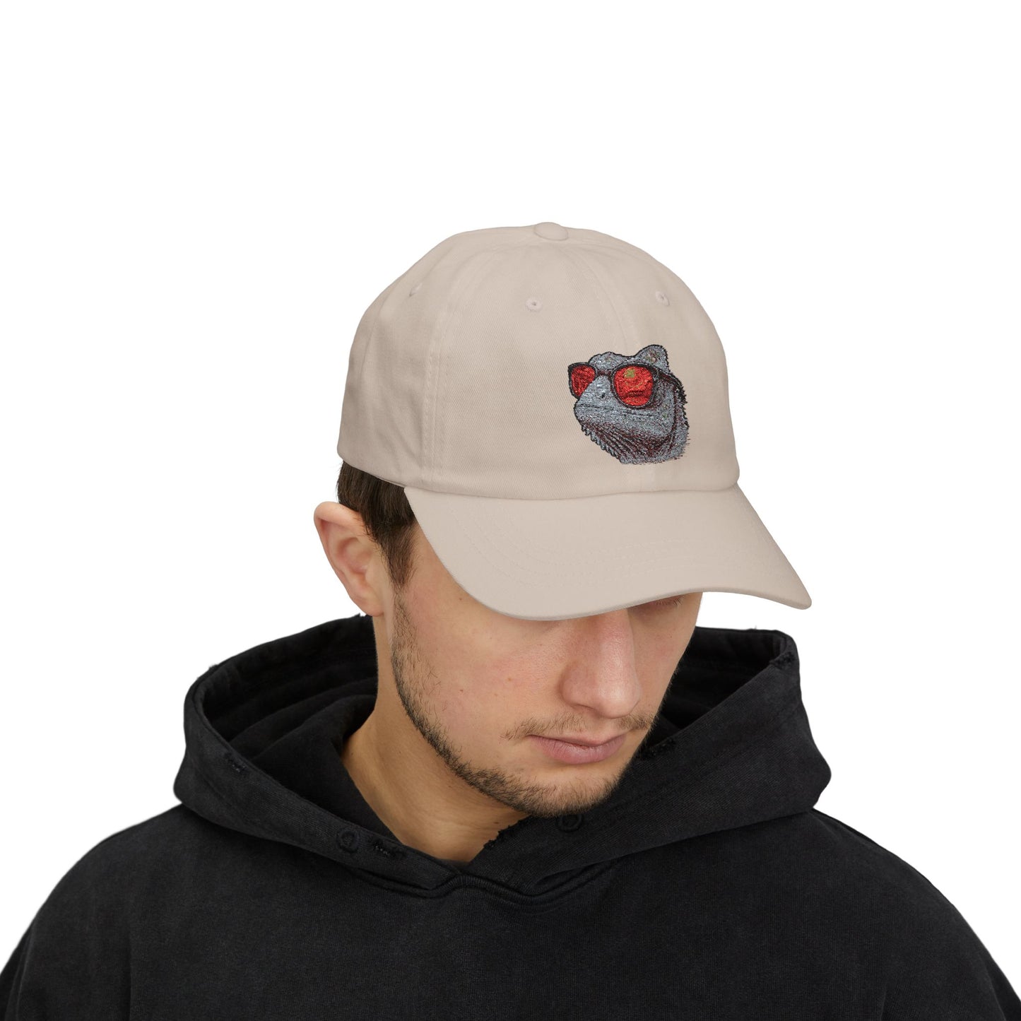 Chamäleon Cap mit Sonnenbrille & Disco-Design – Trendige Unisex Basecap mit Tiermotiv