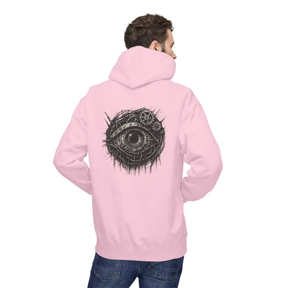 Biomechanisches Auge Hoodie Unisex – Cyberpunk Kapuzenpullover mit Zahnrädern & Kabeln | Futuristischer Techwear Look
