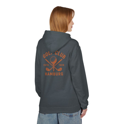 Vintage Golf Club Hamburg Hoodie (Rückenprint) – Retro Kapuzenpullover Estd. 1928 für Herren & Damen