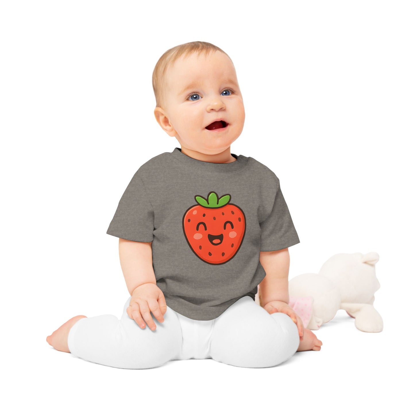 Baby T-Shirt „Sweet Strawberry“ – Süßes Erdbeer-Motiv, Bio-Baumwolle, nachhaltige Babybekleidung für kleine Fruchtliebhaber