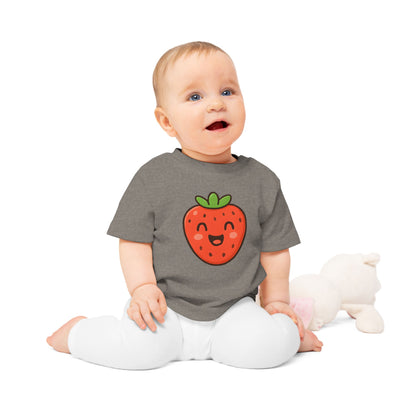 Baby T-Shirt „Sweet Strawberry“ – Süßes Erdbeer-Motiv, Bio-Baumwolle, nachhaltige Babybekleidung für kleine Fruchtliebhaber