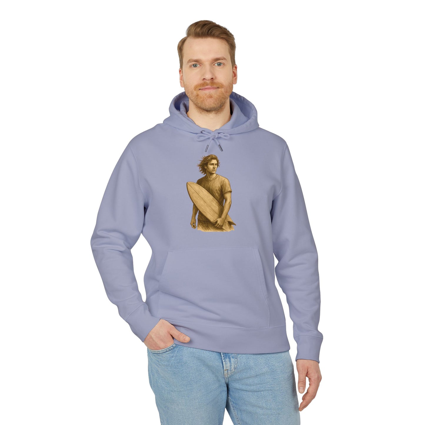 Surfer Hoodie Unisex (Brustprint) – Oversized Kapuzenpullover mit Surfer-Print | Retro Beach Style für Männer & Frauen