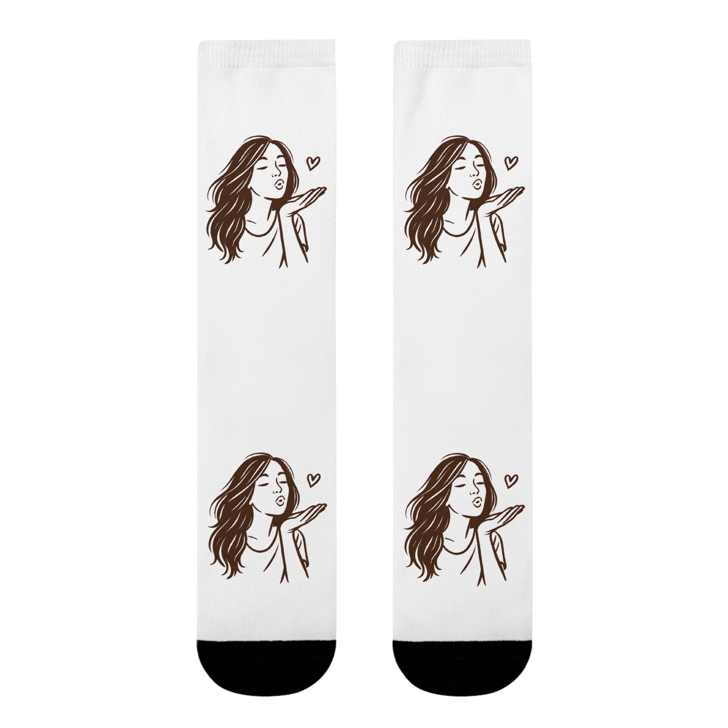 Kusshand Socken – Stylische Unisex Socken mit romantischem Kuss & Herz Motiv