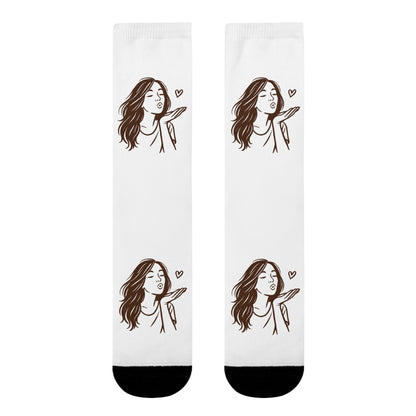 Kusshand Socken – Stylische Unisex Socken mit romantischem Kuss & Herz Motiv