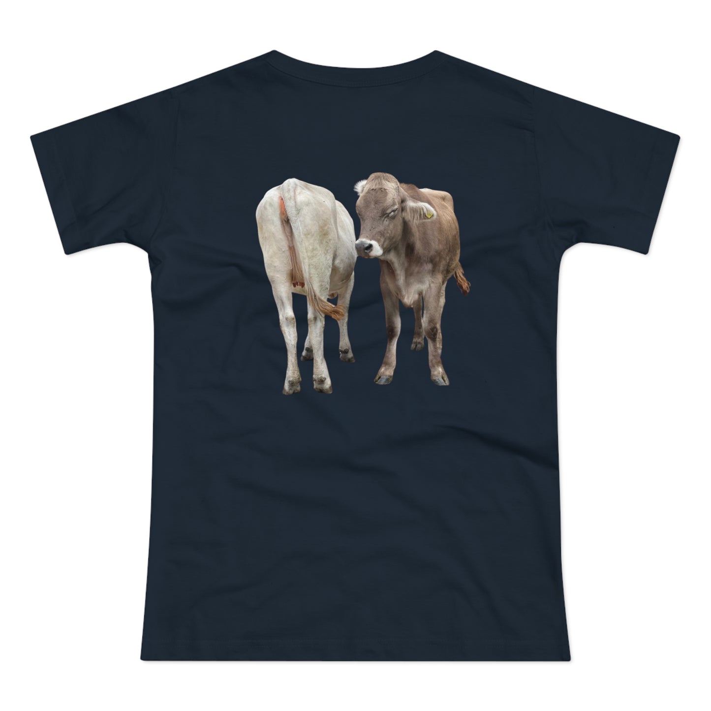 Zwei Kühe - Ein Blick zurück | Lustiges T-Shirt für Tierfreunde & Landeier mit Stil