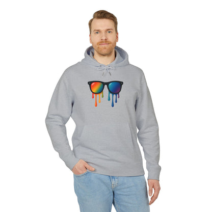Melting Shades Hoodie (Brustprint) – Stylischer Unisex Hoodie mit bunter Sonnenbrille & Tropf-Effekt | Retro Streetwear für Sommer & Festival
