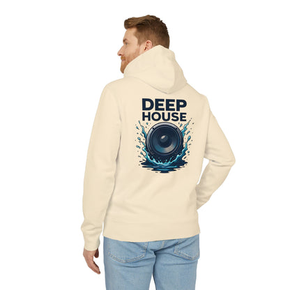 Deep House Hoodie (Rückenprint) – Stylischer Musik Hoodie mit Lautsprecher & Wasser Splash Design – Unisex EDM & Festival Streetwear