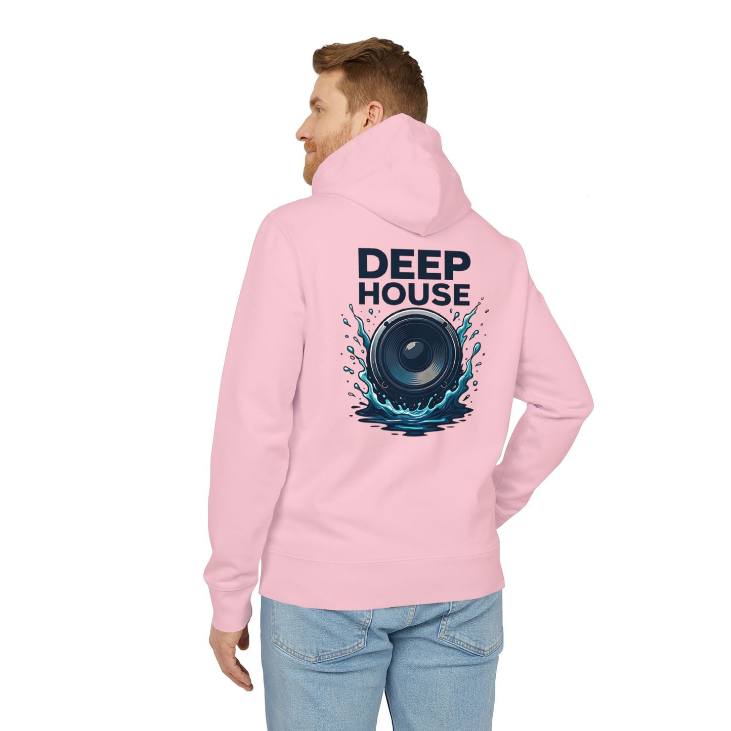 Deep House Hoodie (Rückenprint) – Stylischer Musik Hoodie mit Lautsprecher & Wasser Splash Design – Unisex EDM & Festival Streetwear