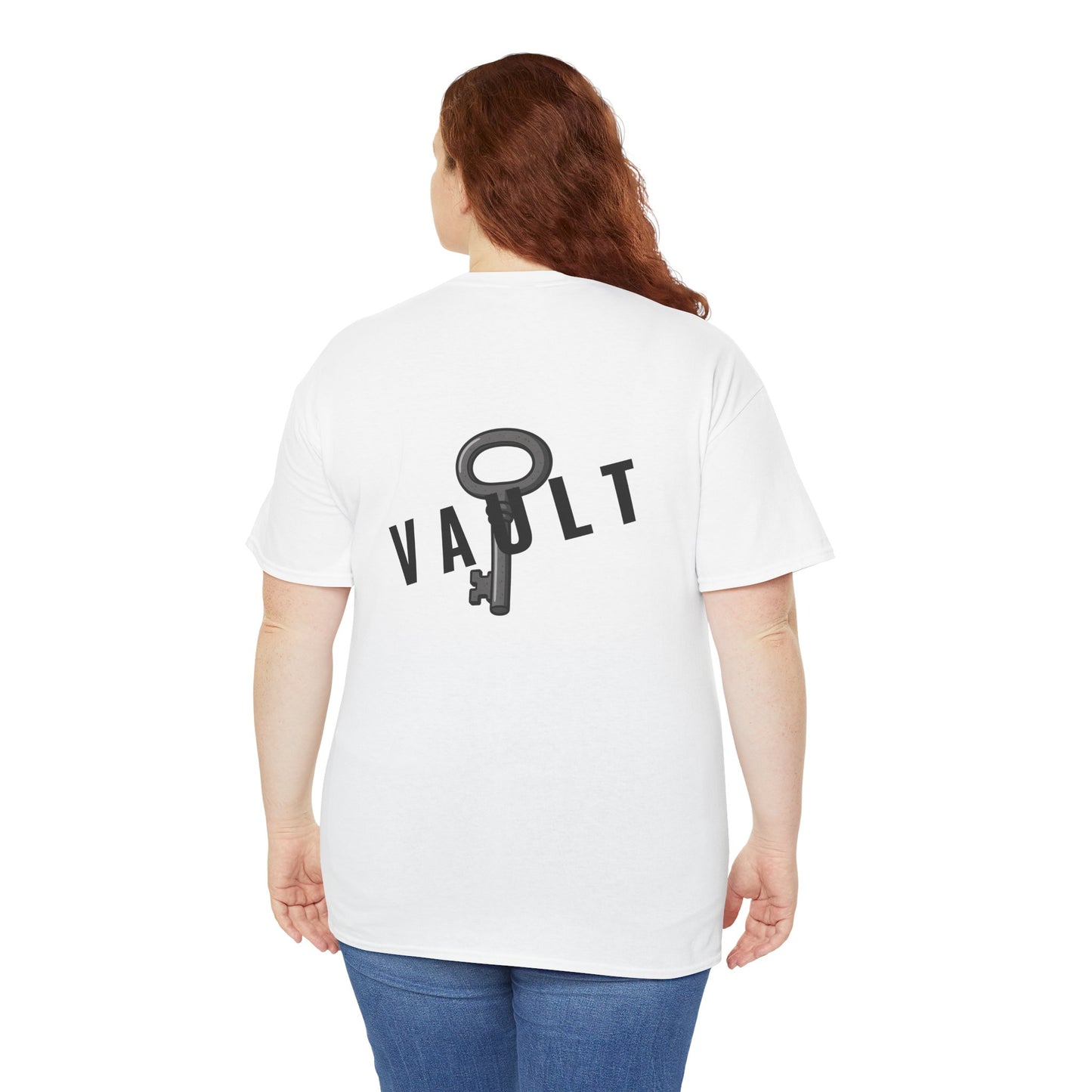 VAULT T-Shirt mit Schlüssel-Design (Rückenprint) – Unisex Heavy Cotton Tee | Nachhaltige Streetwear aus 100% Baumwolle
