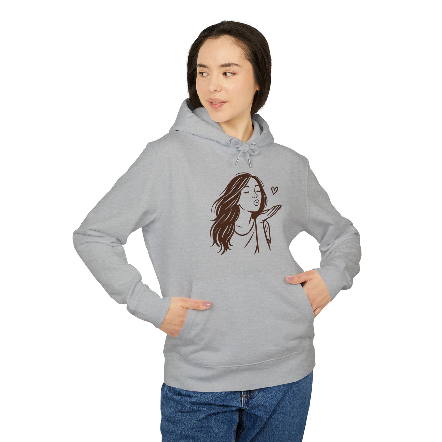 Kusshand Hoodie Unisex (Brustprint) – Romantischer Love Hoodie mit Herz Motiv, Stylisches Geschenk für Valentinstag & Paare