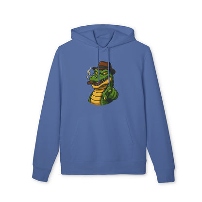 Gangster Alligator Hoodie (Brustprint) – Cooler Unisex Kapuzenpullover mit Krokodil, Zigarre & Hut im Comic Style