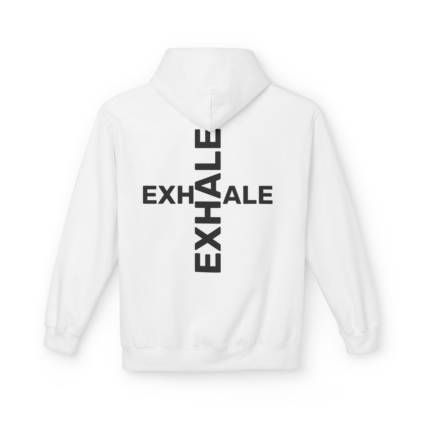 EXHALE Hoodie – Unisex Fleece Kapuzenpullover | Nachhaltige Streetwear mit Achtsamkeits-Statement