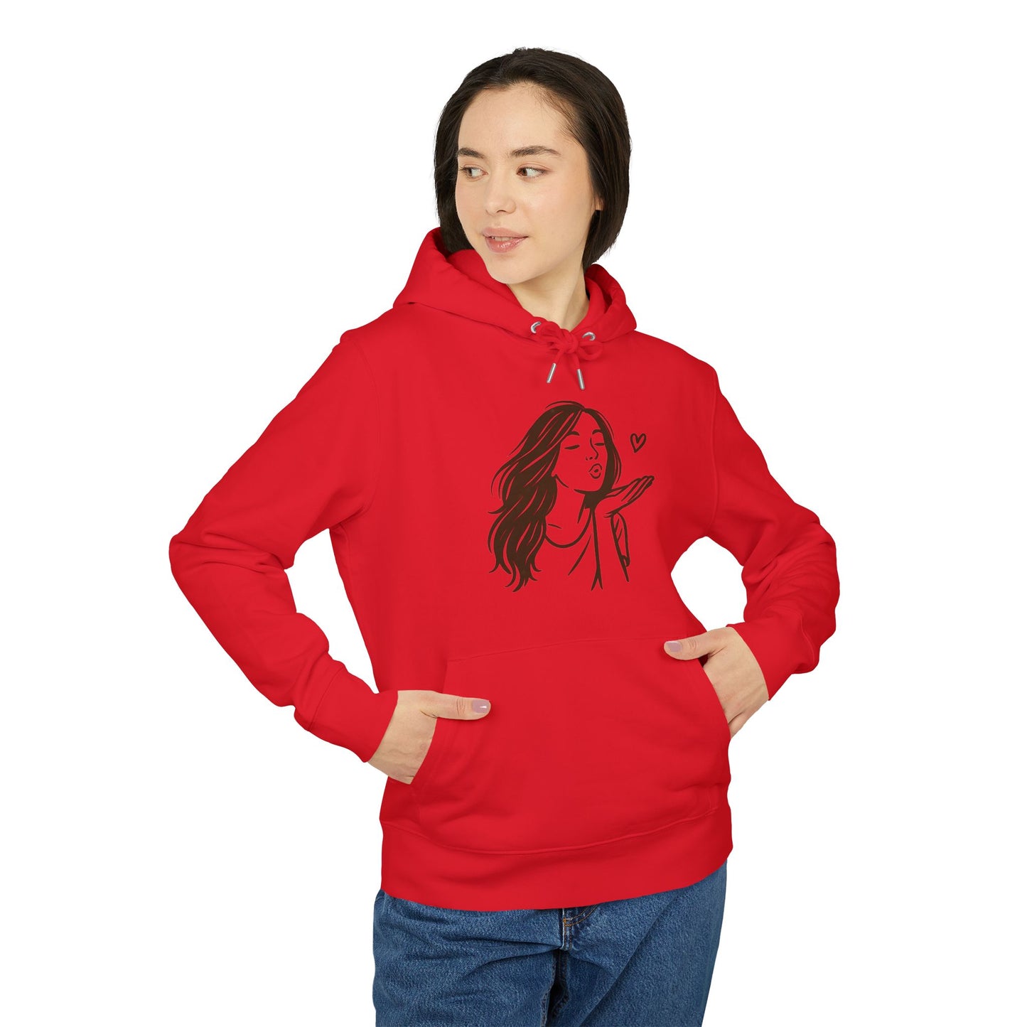 Kusshand Hoodie Unisex (Brustprint) – Romantischer Love Hoodie mit Herz Motiv, Stylisches Geschenk für Valentinstag & Paare