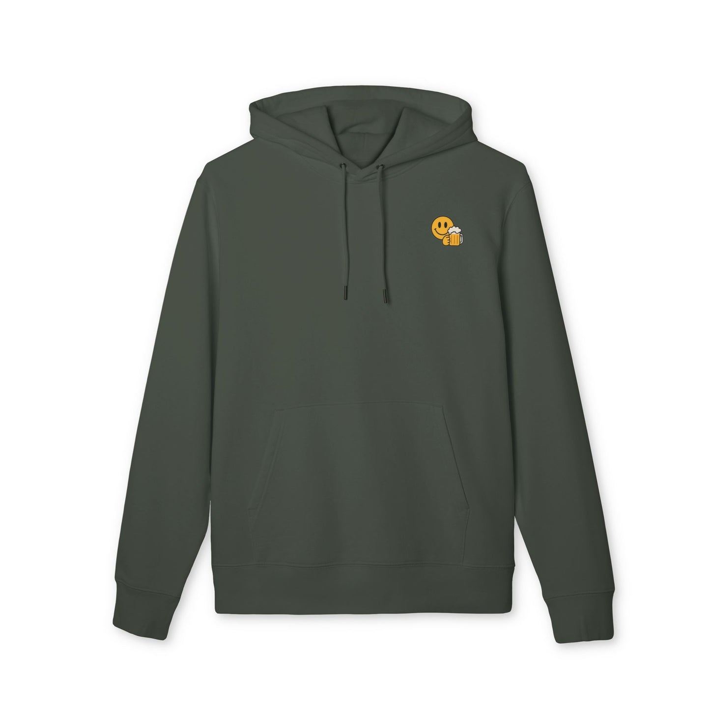 Bier Smiley Hoodie (Brustprint) – Witziger Kapuzenpullover für Männer & Frauen | Party Outfit