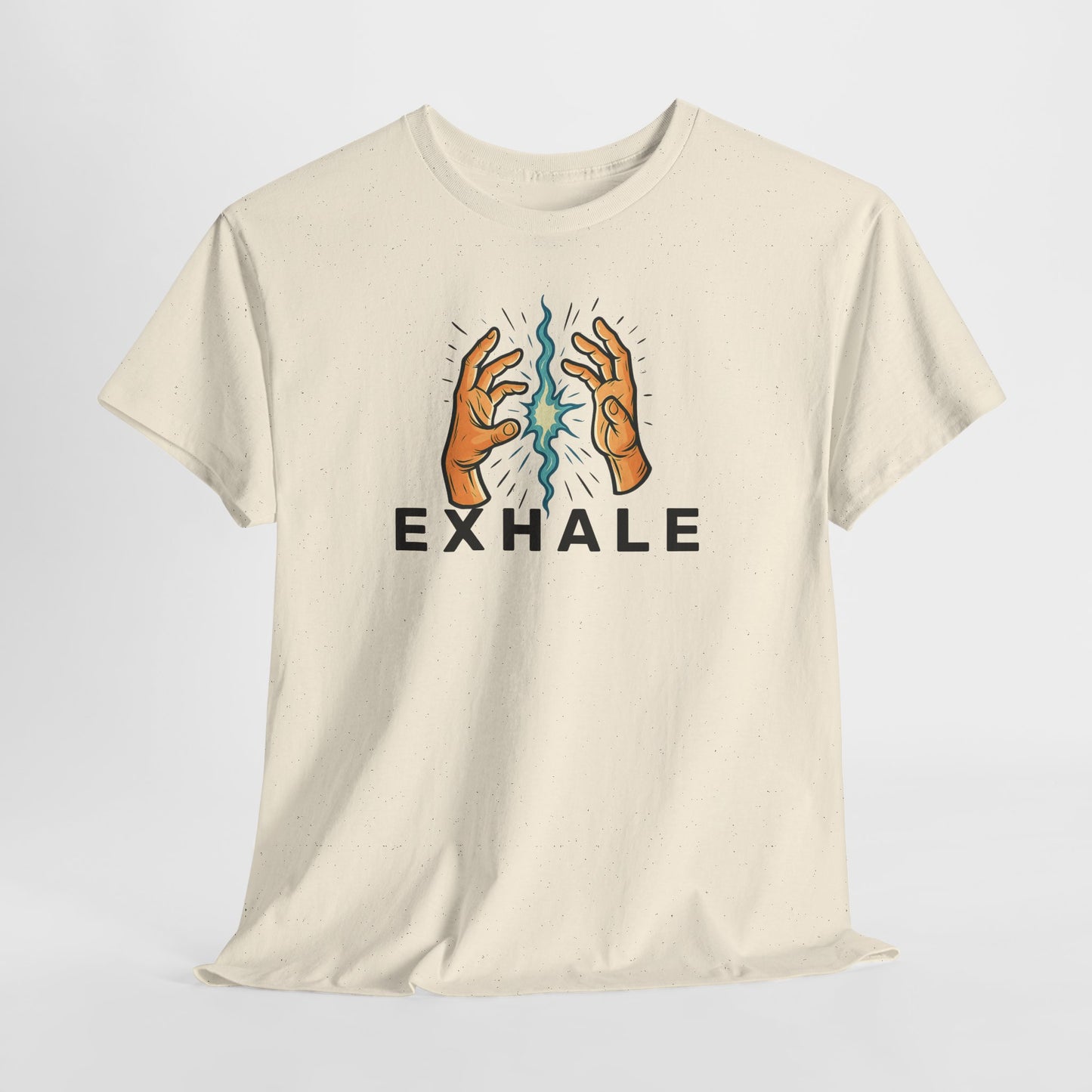 EXHALE T-Shirt (Brustprint) – Unisex Heavy Cotton Tee | Nachhaltige Streetwear mit Statement-Design