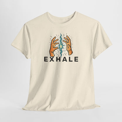 EXHALE T-Shirt (Brustprint) – Unisex Heavy Cotton Tee | Nachhaltige Streetwear mit Statement-Design