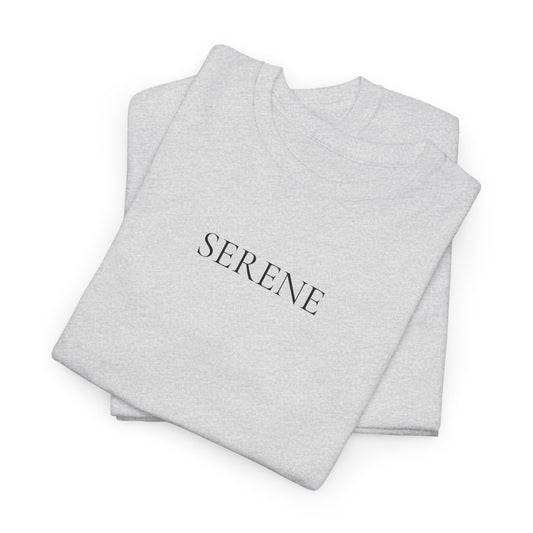 SERENE T-Shirt (Brustprint) – Unisex Heavy Cotton Tee | Nachhaltige Streetwear aus 100% Baumwolle