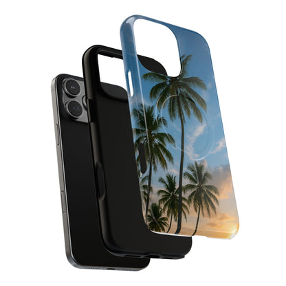 Tropische Sonnenuntergang Handyhülle mit Palmen – Sommer Vibes Case für iPhone & Android | Tropisches Strandmotiv