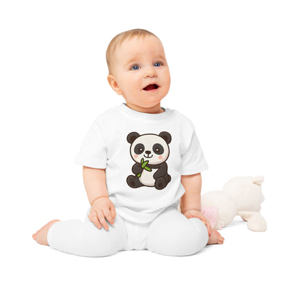 Baby T-Shirt „Cuddly Panda“ – Niedliches Panda-Motiv, Bio-Baumwolle, nachhaltige Babybekleidung für kleine Tierfreunde