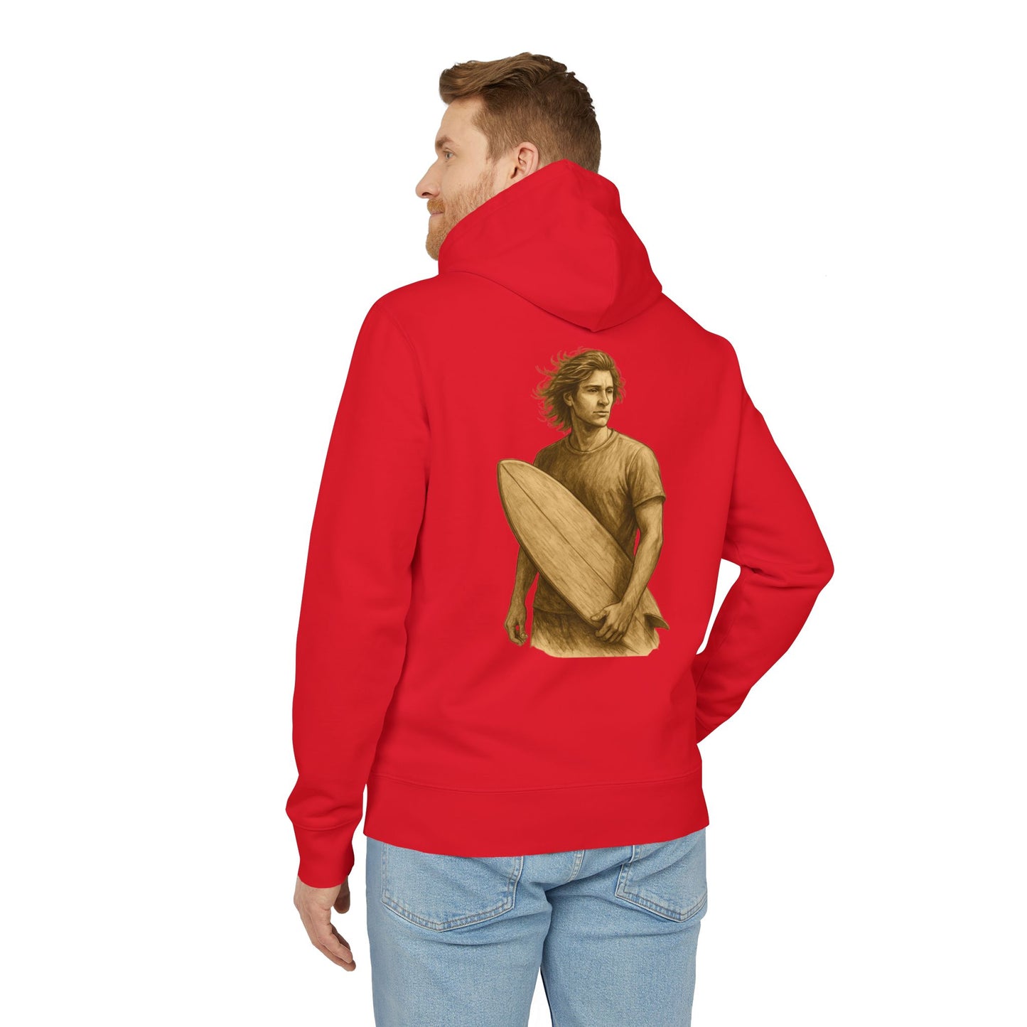 Surfer Hoodie Unisex (Rückenprint) – Oversized Kapuzenpullover mit Surfer-Print | Retro Beach Style für Männer & Frauen