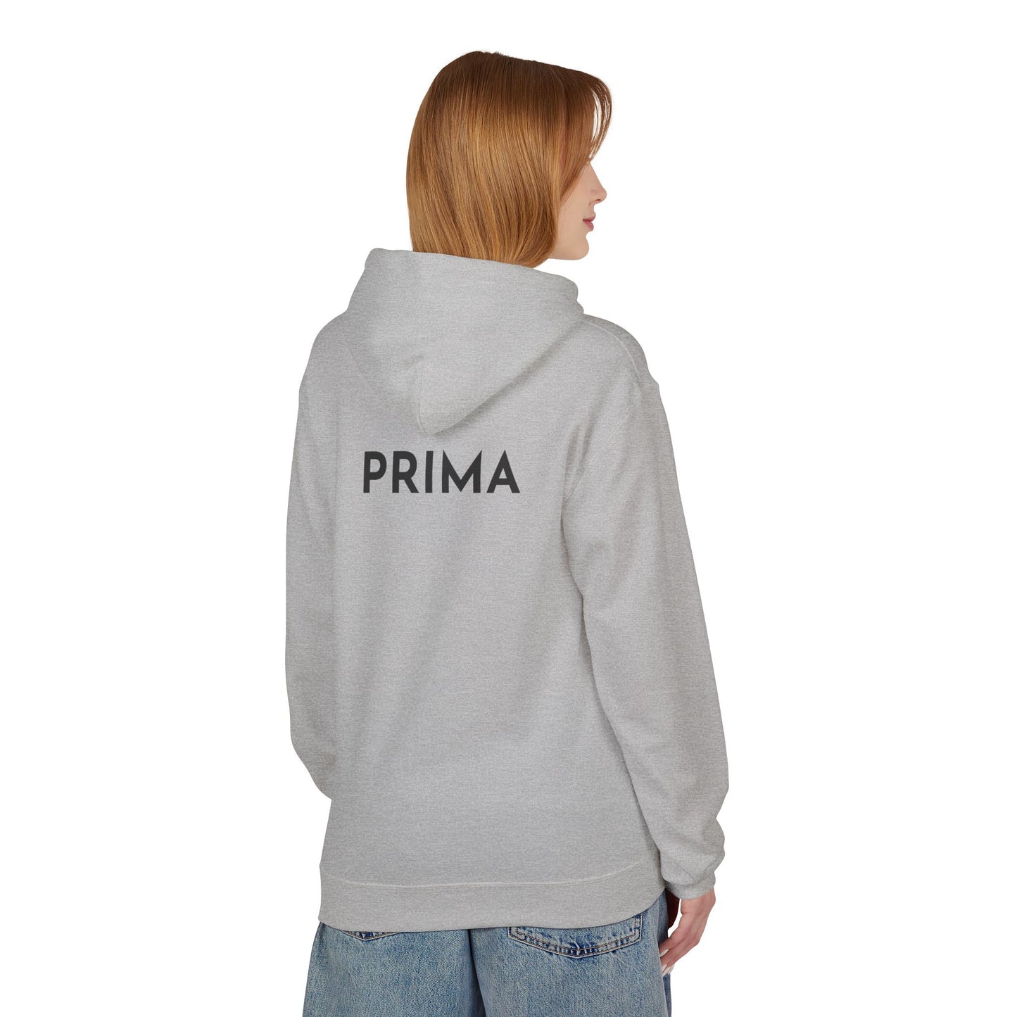 PRIMA Hoodie (Rückenprint) – Unisex Midweight Fleece | Nachhaltige Streetwear mit Komfort & Stil