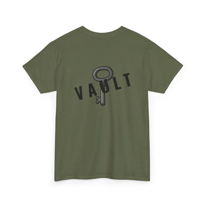 VAULT T-Shirt mit Schlüssel-Design (Rückenprint) – Unisex Heavy Cotton Tee | Nachhaltige Streetwear aus 100% Baumwolle