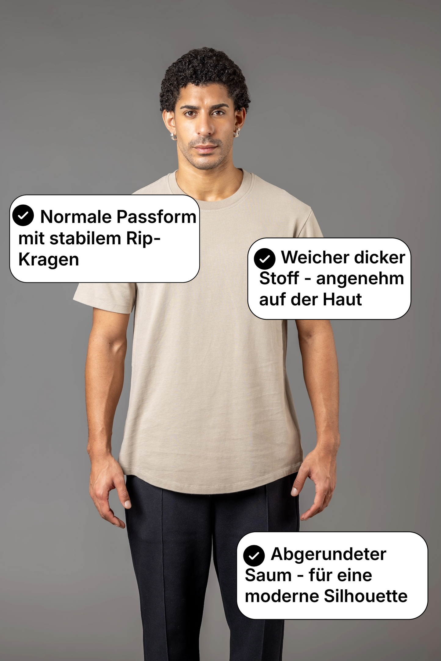 BASIC T-SHIRT RUNDER SAUM T25